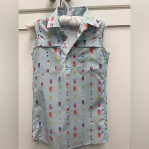Colorful Popsicle Print Sleeveless Shirt